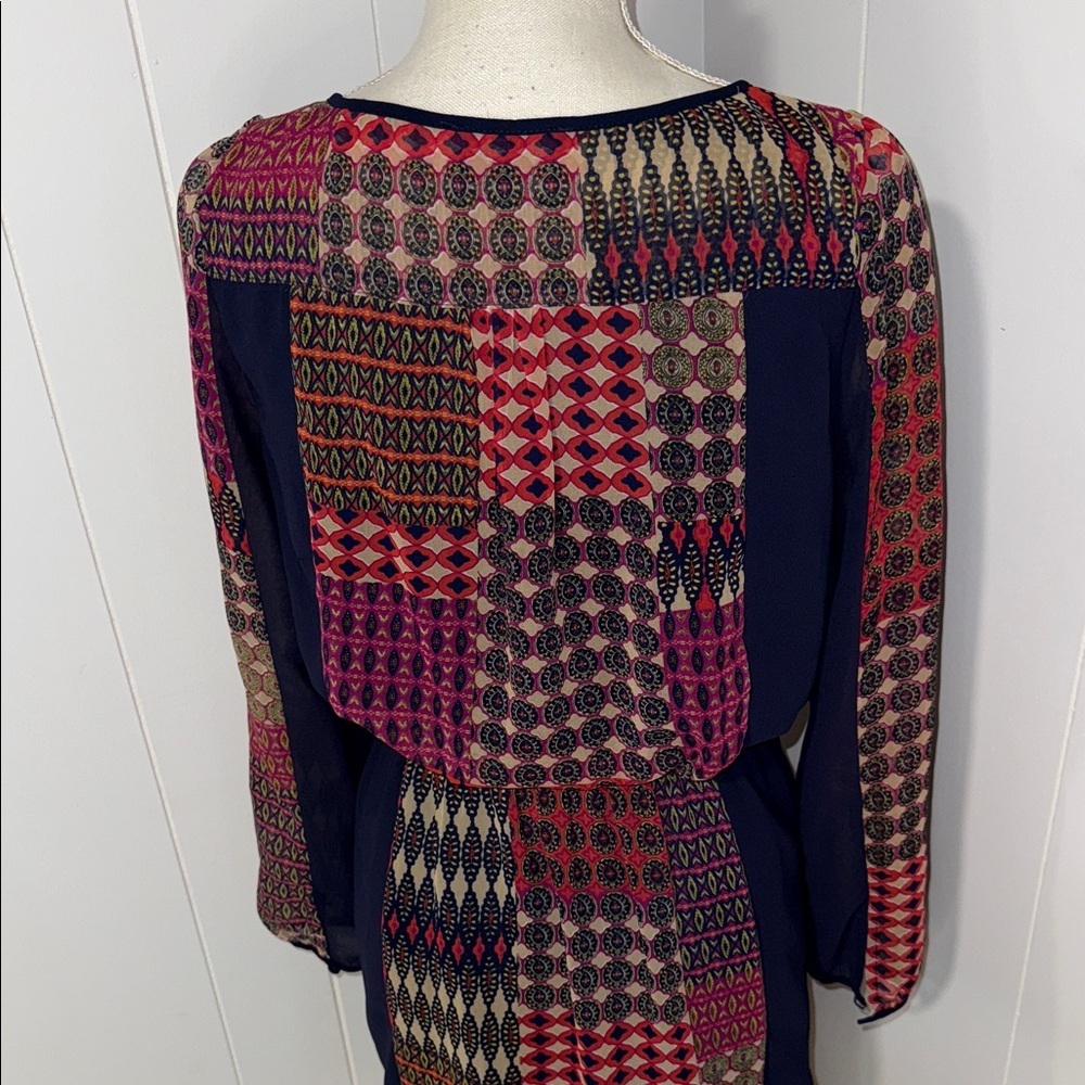 Maeve Multicolor Patchwork Long Sleeve Dress - image 4